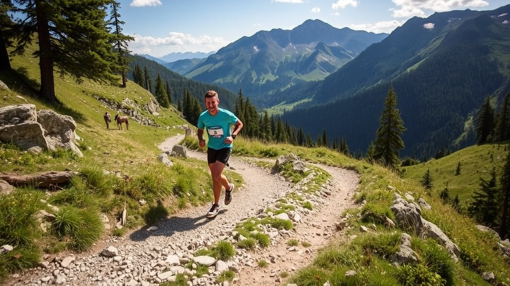 Läufer bei einem Trailrunning-Event in Tirol mit beeindruckender Bergkulisse, verschiedene Distanzen und begeisterte Teilnehmer auf abwechslungsreichen Strecken.