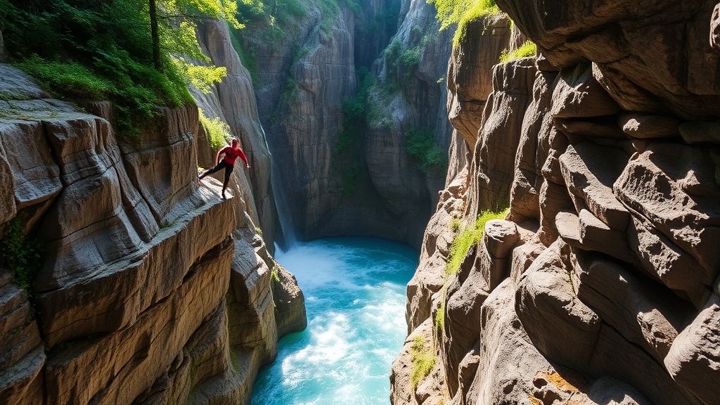 Erlebe Adrenalin pur beim Canyoning in der Nähe von Schwaz! Stürze dich in aufregende Abenteuer zwischen Schluchten und Wasserfällen.